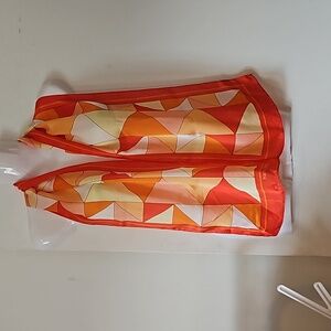 Harve Benard Silky Geometric Orange Oblong Scarf